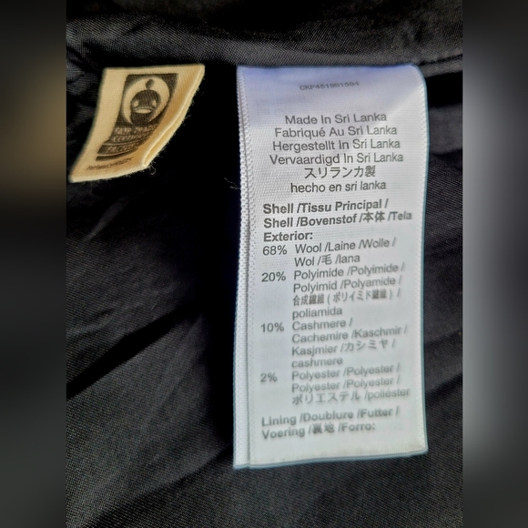 Madewell Women's Eldridge Zip Coat Insuluxe Wool/Cashmere Blend Black/White XS - Picture 11 of 16